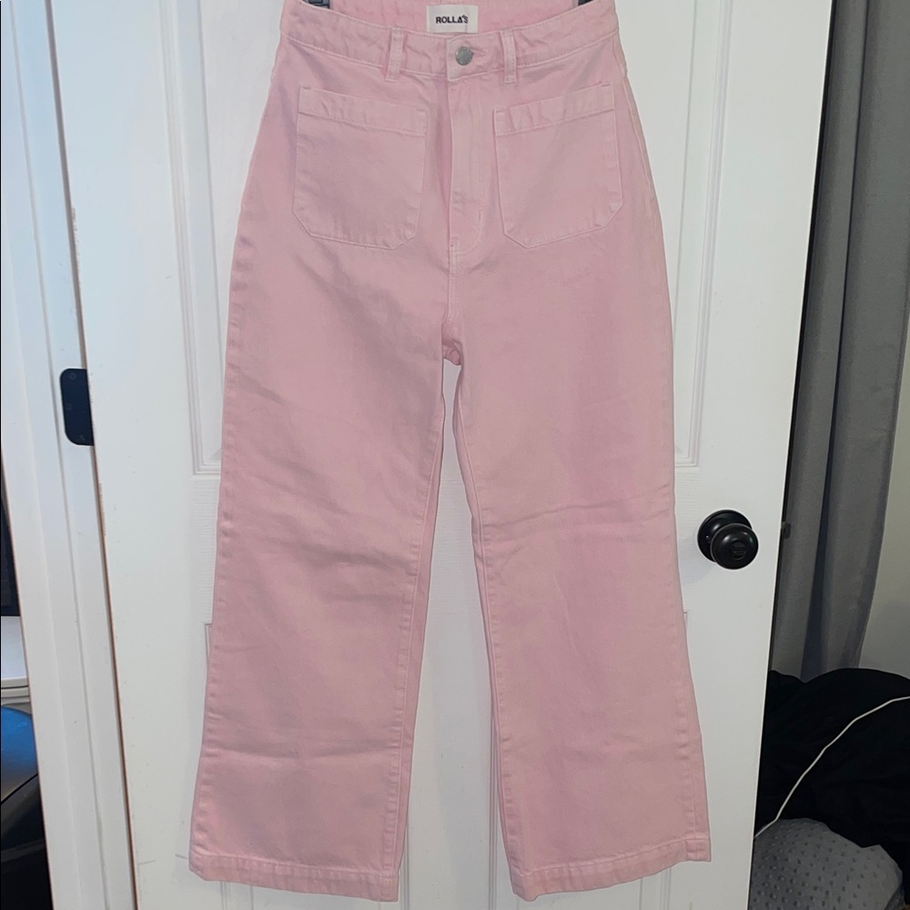 ROLLA'S Soft Pink Wide-Leg Jeans